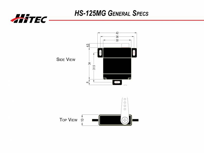 Servo Hitec HS-125MG Analógico - Imagen 2