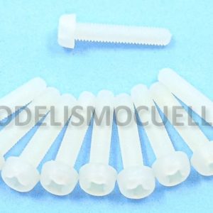 Tornillo Nylon M3x15mm Cabeza Cilíndrica (10uds)