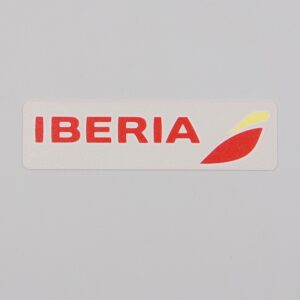 Marcapáginas con el logotipo de la aerolínea española Iberia sin relieve.